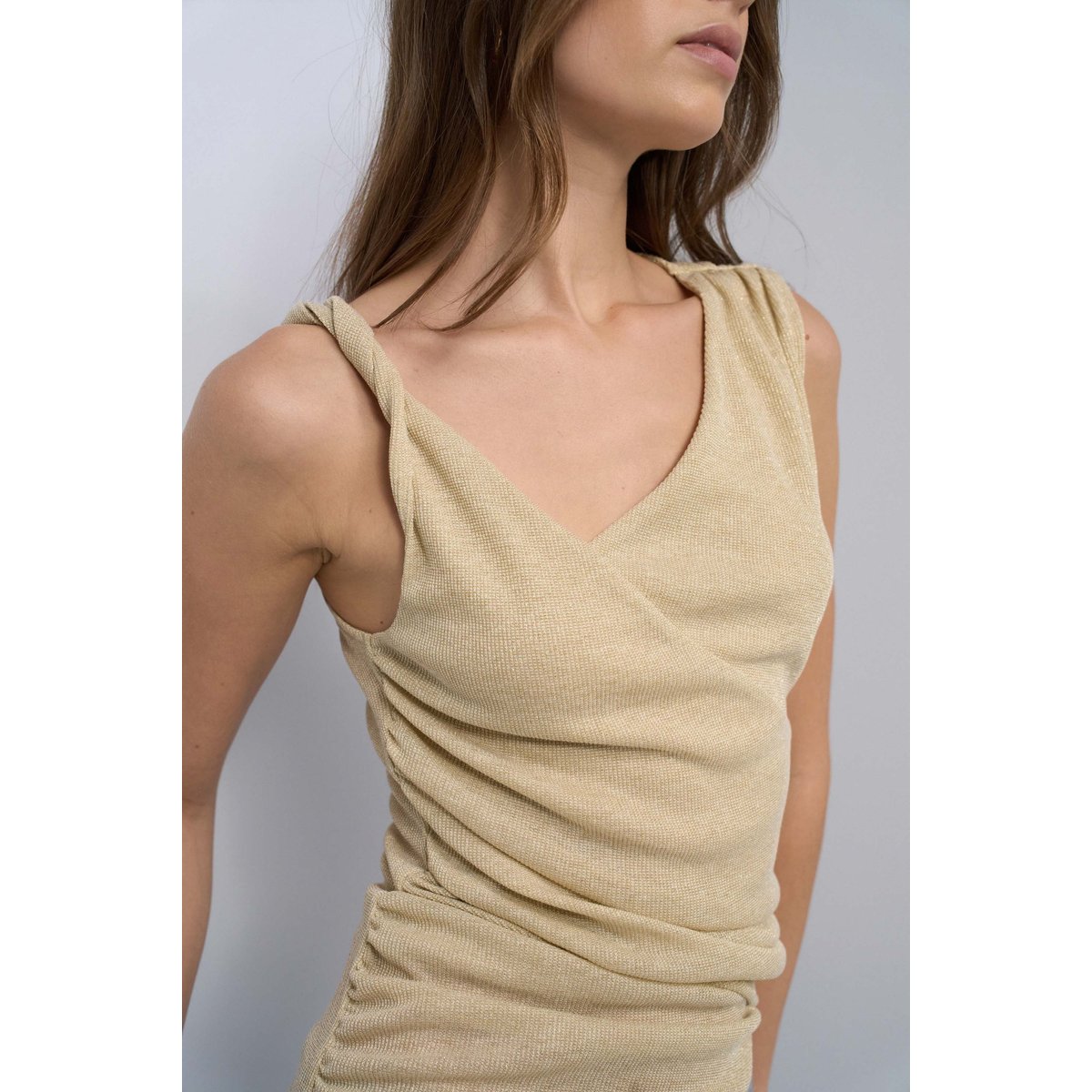 TOP ASYMÉTRIQUE AVEC Fil textile beige, SALSA JEANS