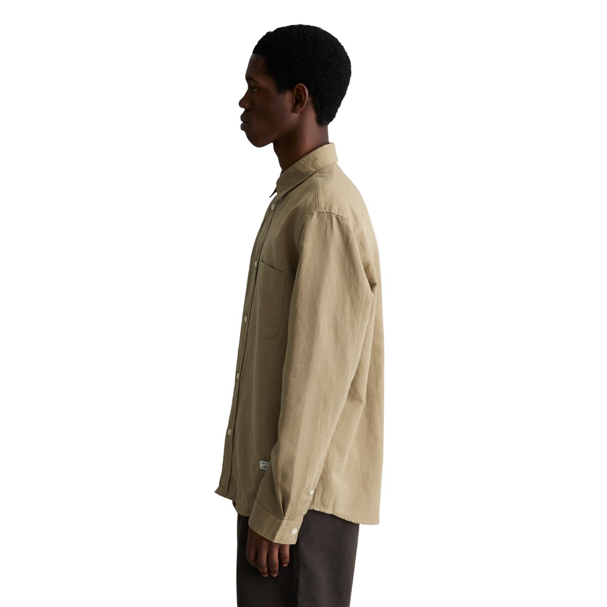 Chemise regular en lin et en coton bio marron, MARC O’POLO DENIM
