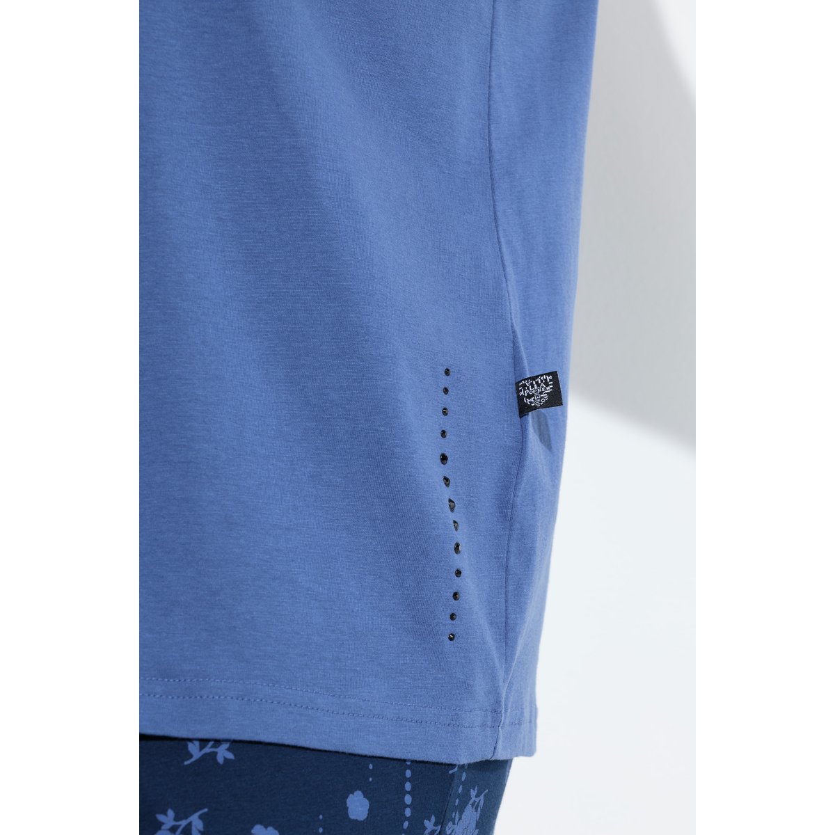 Pyjama, motif à fleurs, col V bleu voile clair, ULLA POPKEN