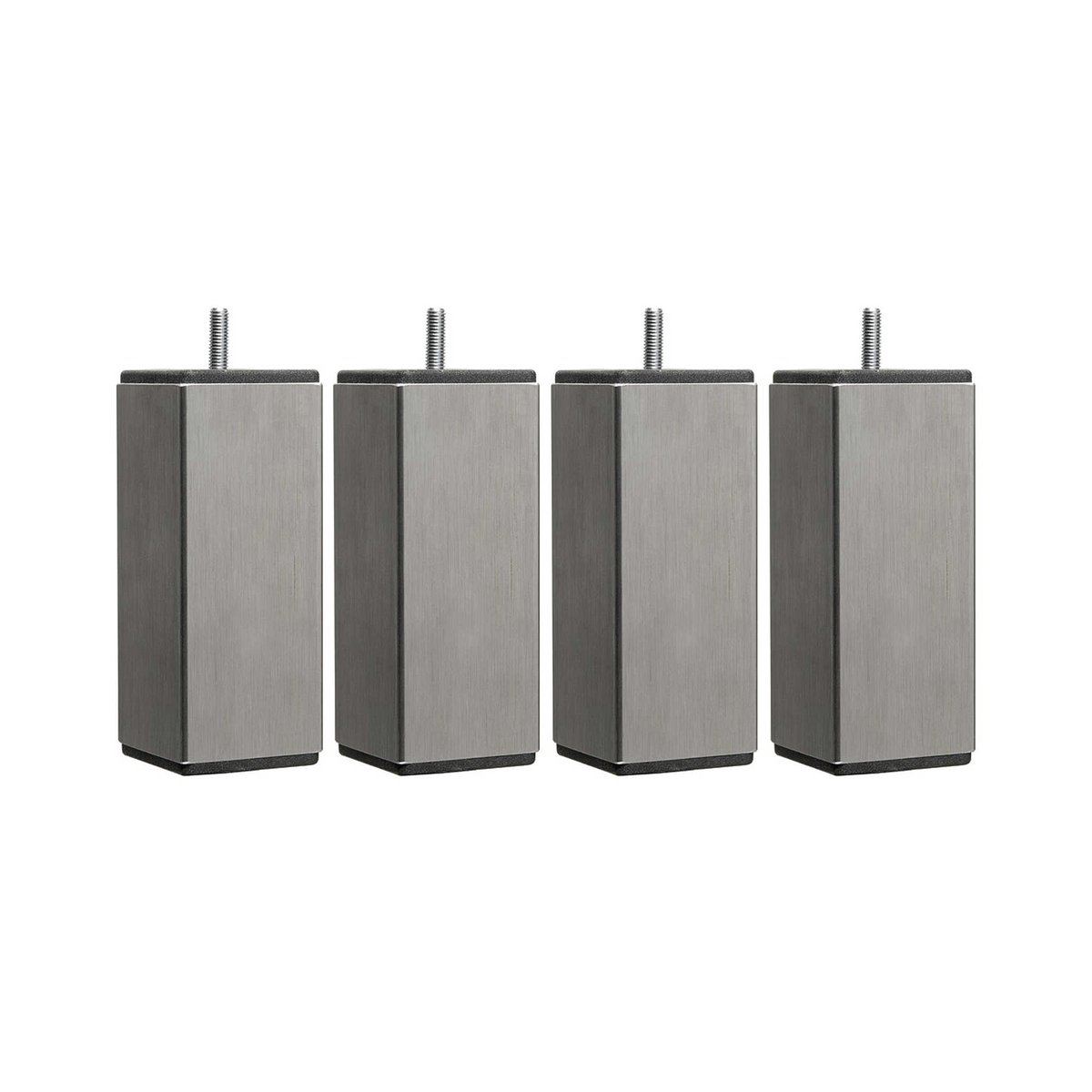 Pied carré inox (lot de 4) gris, SOMEO
