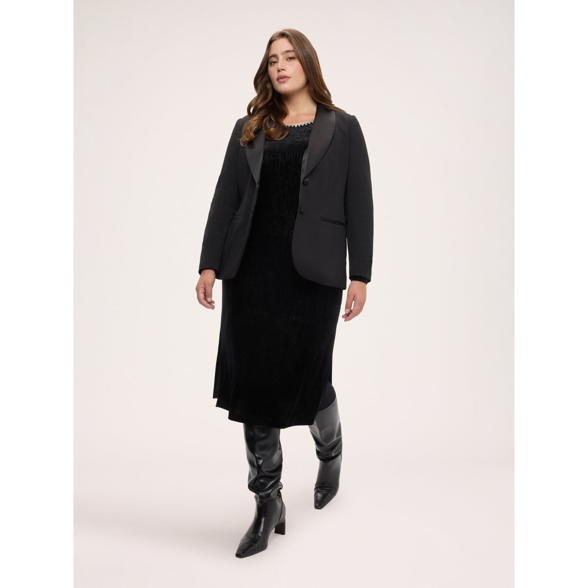Blazer à revers noir, FIORELLA RUBINO