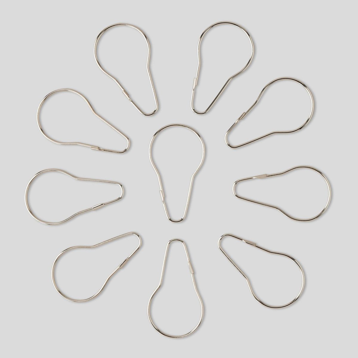 10 anneaux en métal pour rideau de douche inox, MONOPRIX MAISON