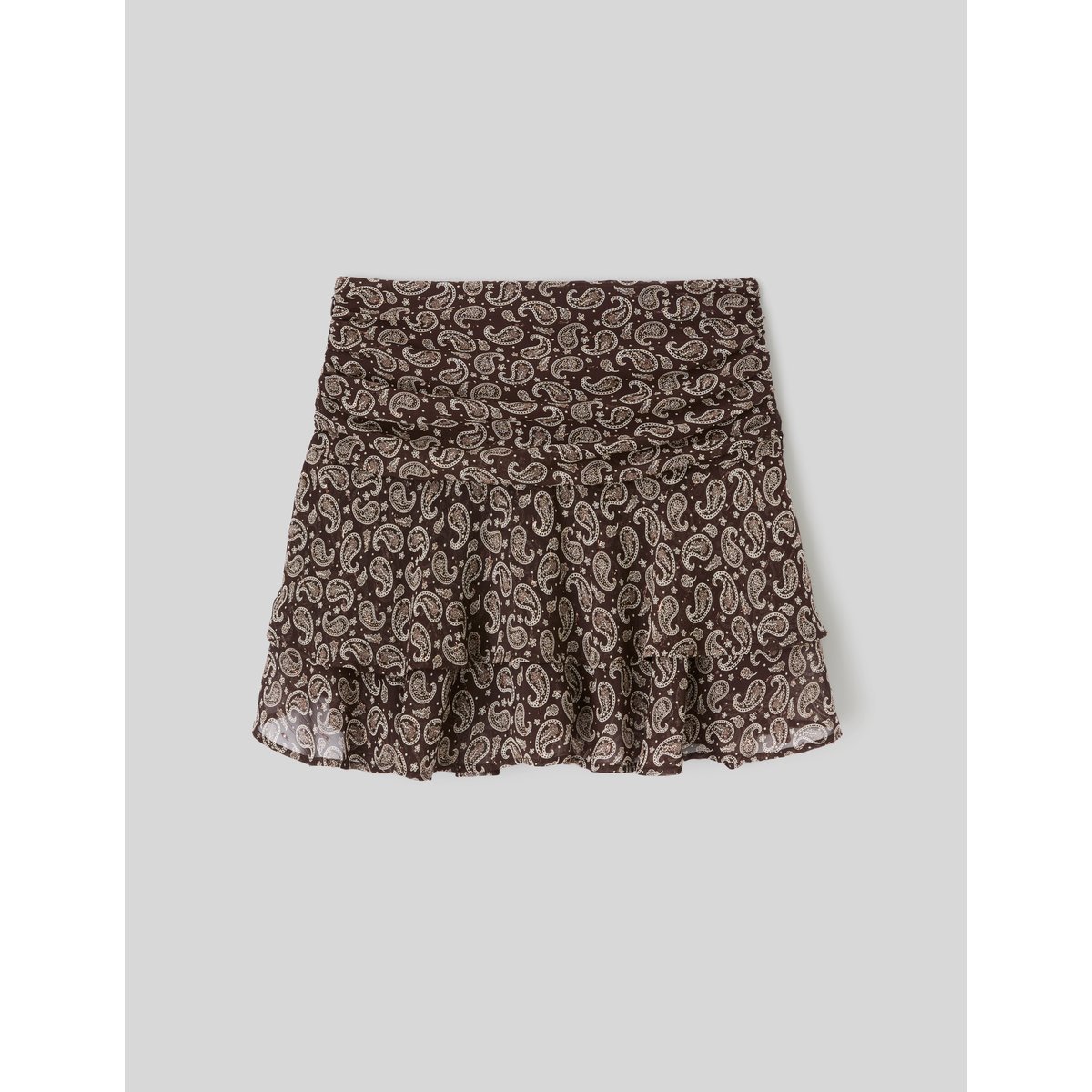Jupe short imprimée marron foncée, BZB