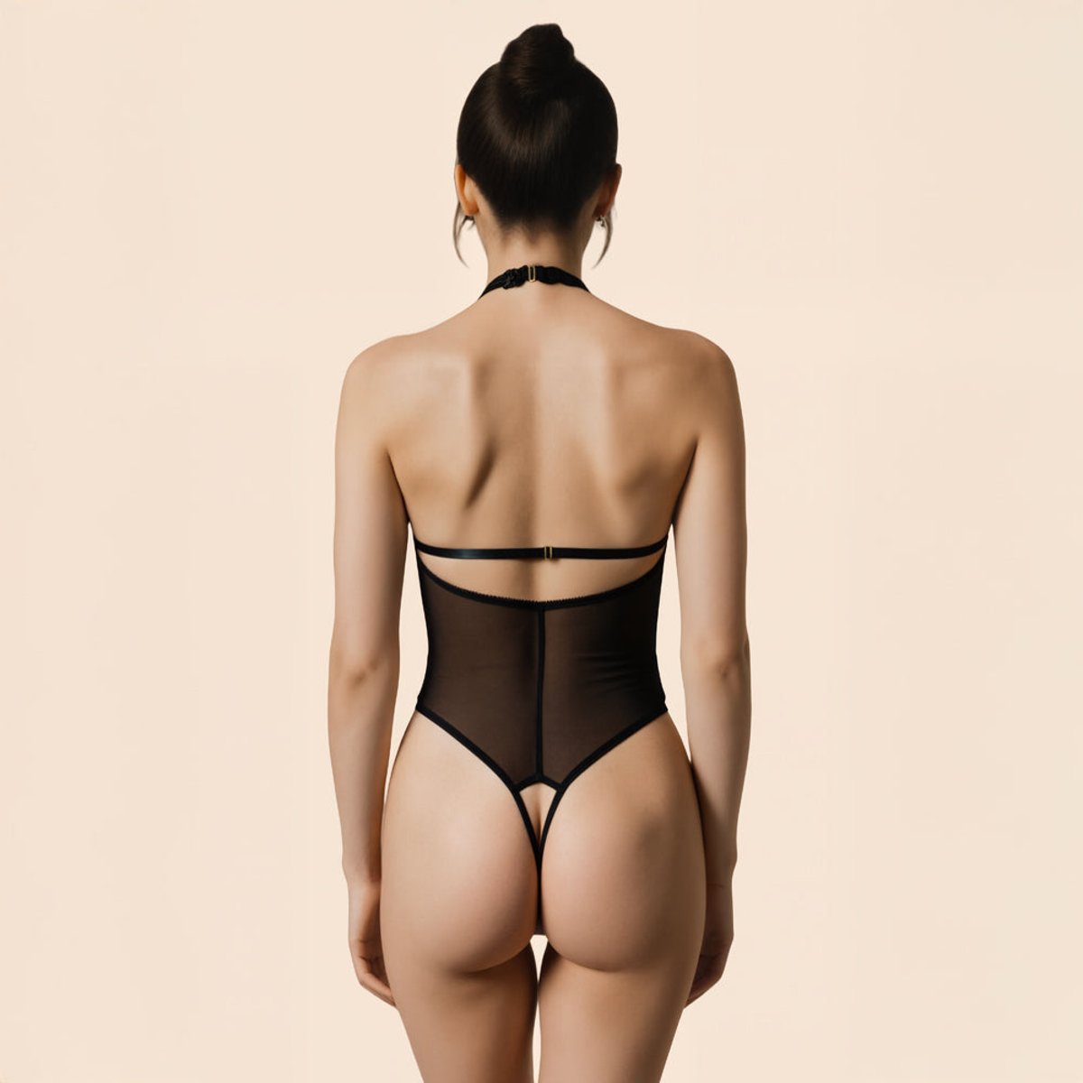 Body ouvert à dentelle Eva noir, PASSAGE DU DESIR LINGERIE