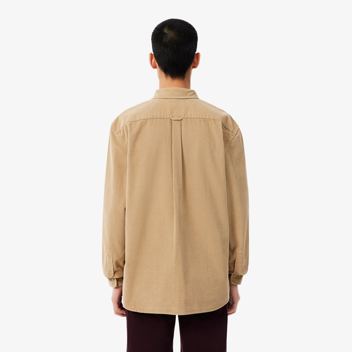 Chemise velours côtelé regular fit beige-02s, LACOSTE