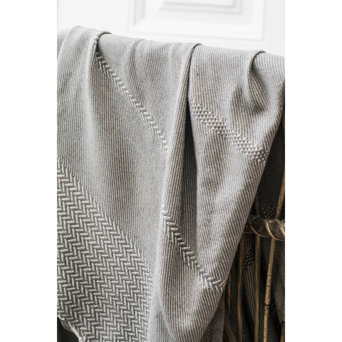 Plaid coton OSLO taupe, FEBRONIE