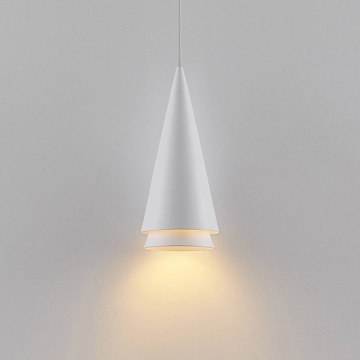 Suspension en métal moderne, Naoh blanc mat, LUCANDE