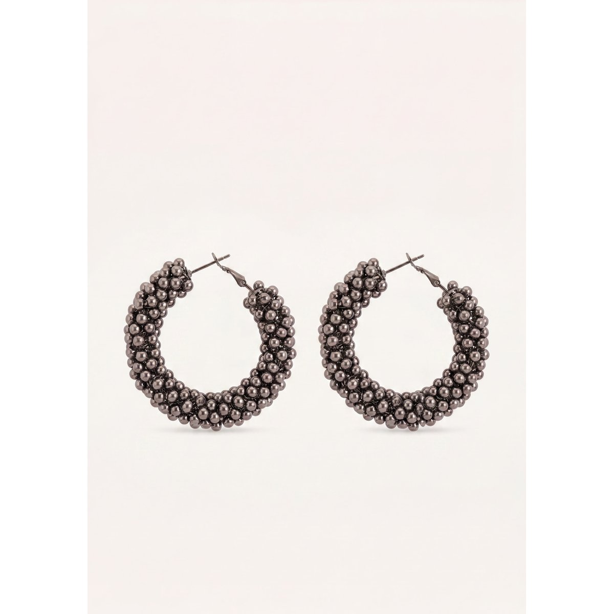 Boucles d'oreilles créoles noir, LA FEE MARABOUTEE