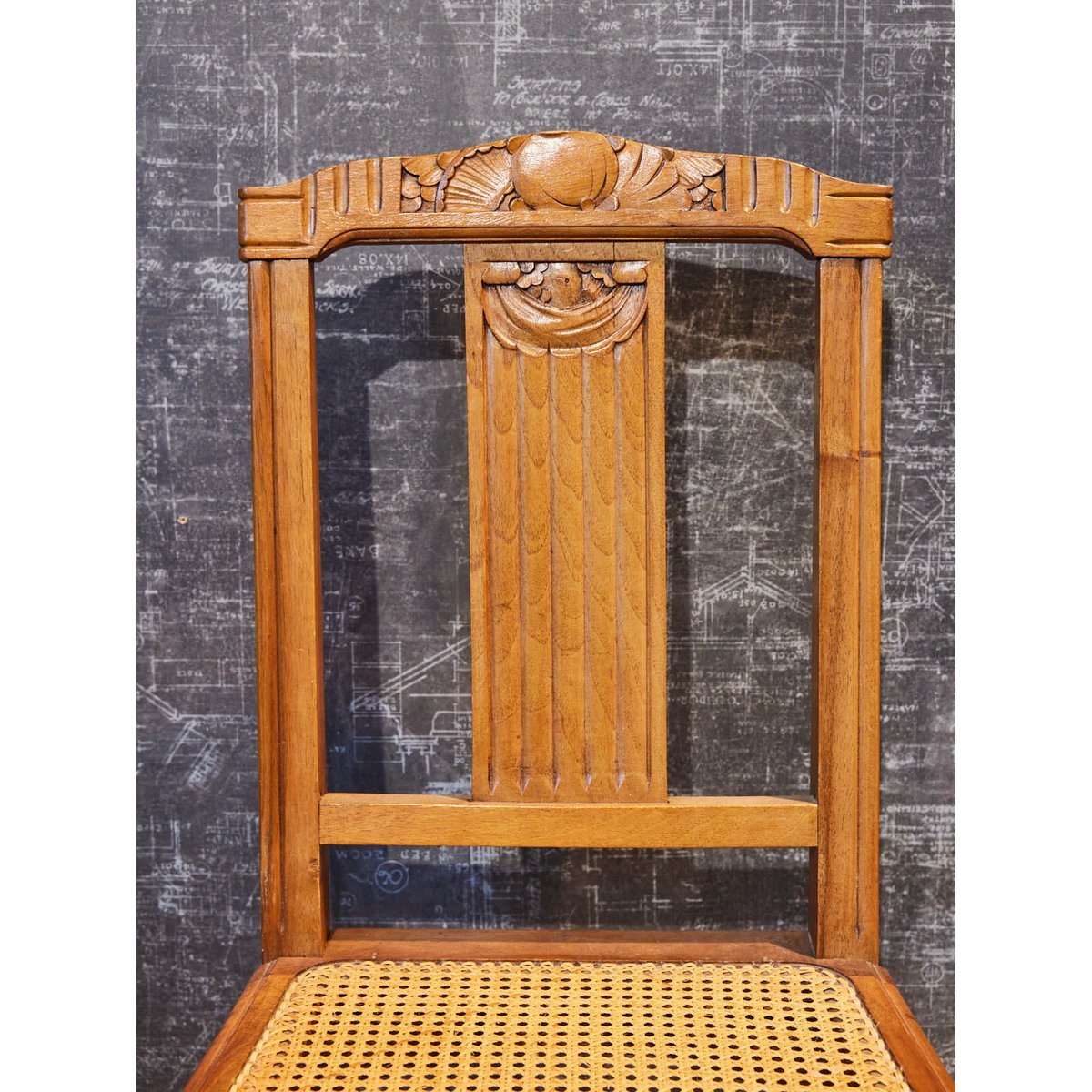 Paire de chaises Art déco en cannage Claude N°1609 - Bon état bois clair, DEBONGOUT
