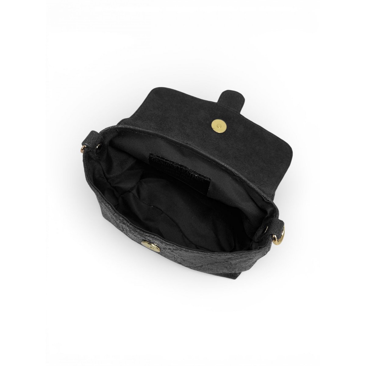 Micro sac en cuir brossé BERLINGOT noir, OH MY BAG