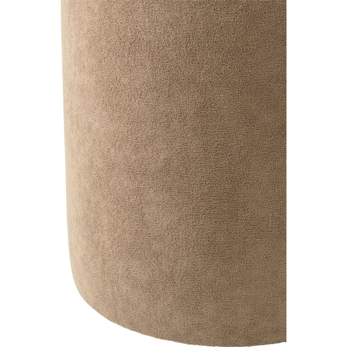 Pouf rond en tissu taupe beige, RECOLLECTION