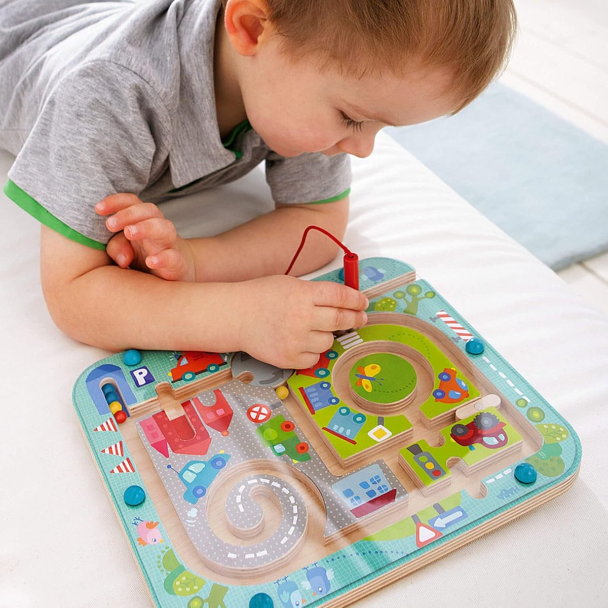 Jeu magnétique Ville Labyrinthe bleu, HABA