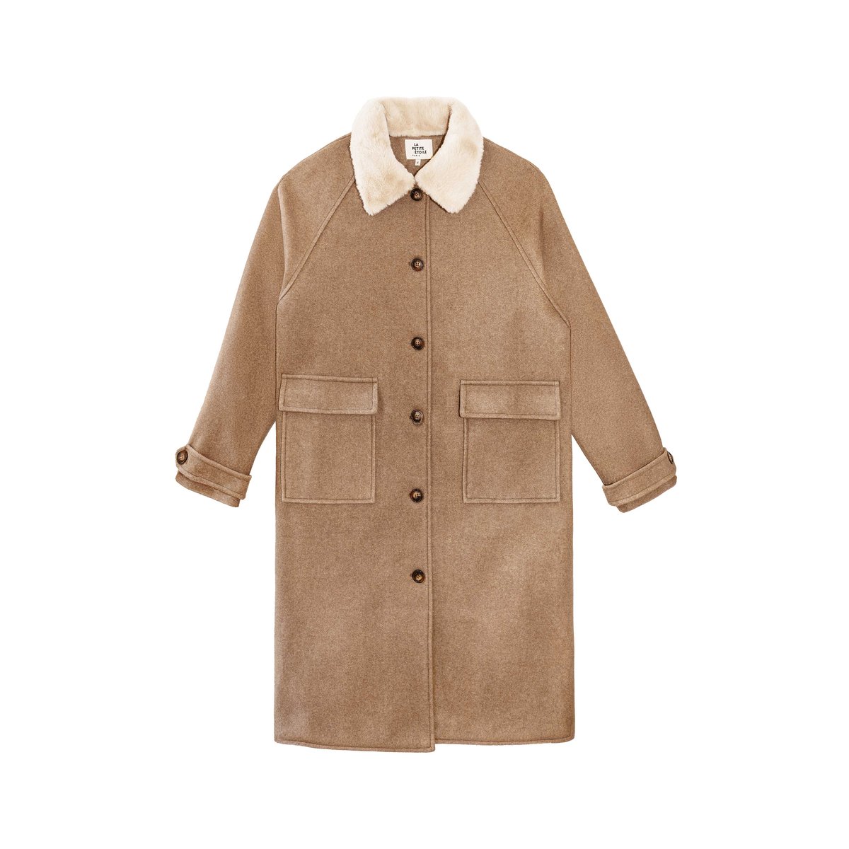 MANTEAU uni NATTIS 14-taupe, LA PETITE ETOILE
