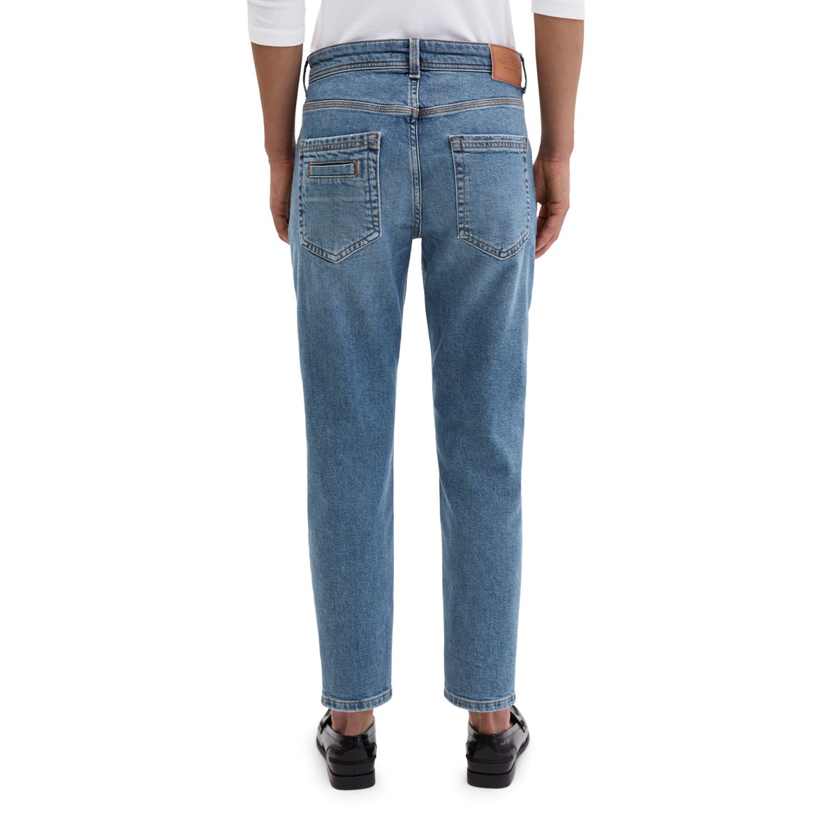 Jeans modèle Theda boyfriend cropped en Organic Cotton Stretch bleu moyen, MARC O'POLO