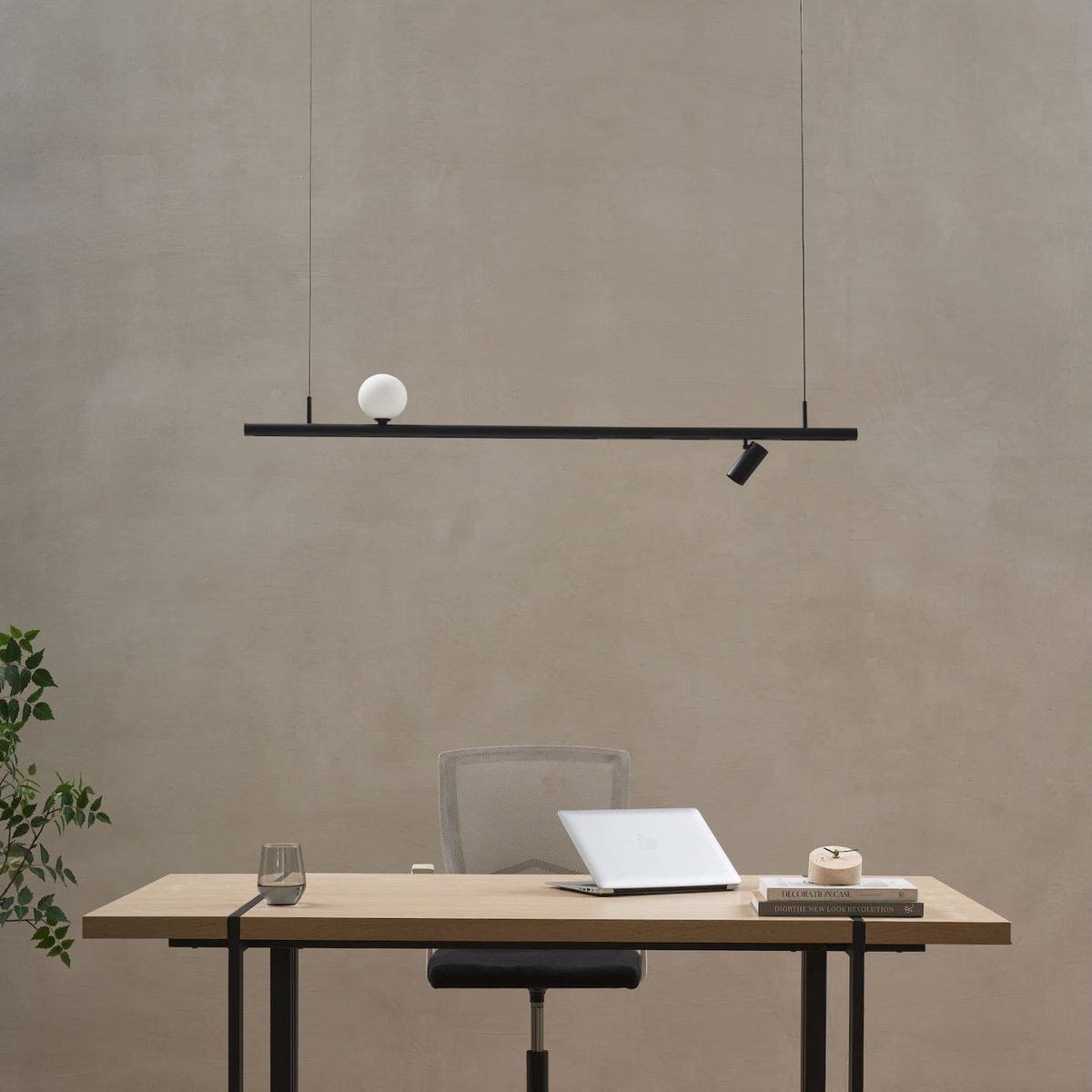 Suspension LED aimantée minimaliste - LYNE noir et blanc, KOSILUM