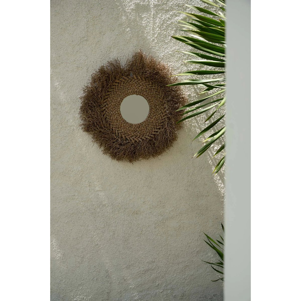 Miroir en jacinthe d’eau EARLY MONDAY beige, BAZAR BIZAR