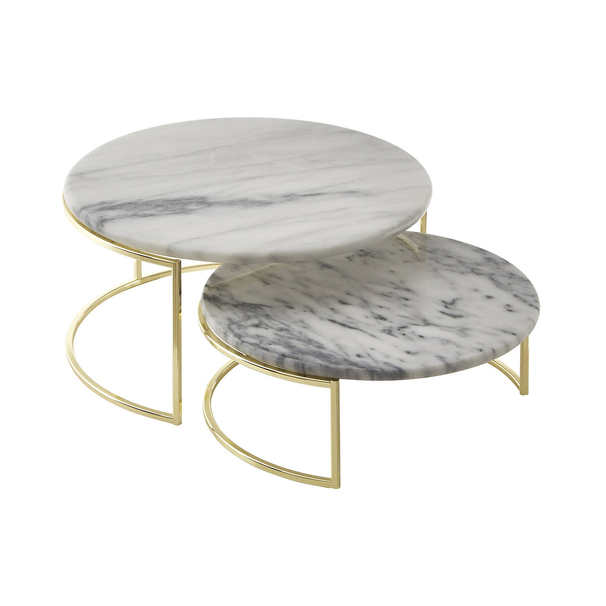 Set of 2 White Marble Cake Stands white, SO'HOME