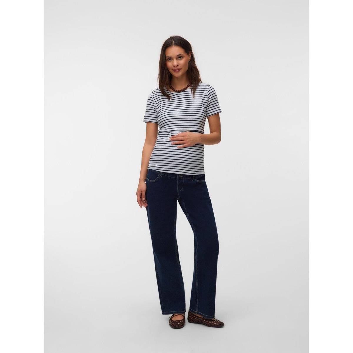 Top grise - light grey melange, MAMA LICIOUS