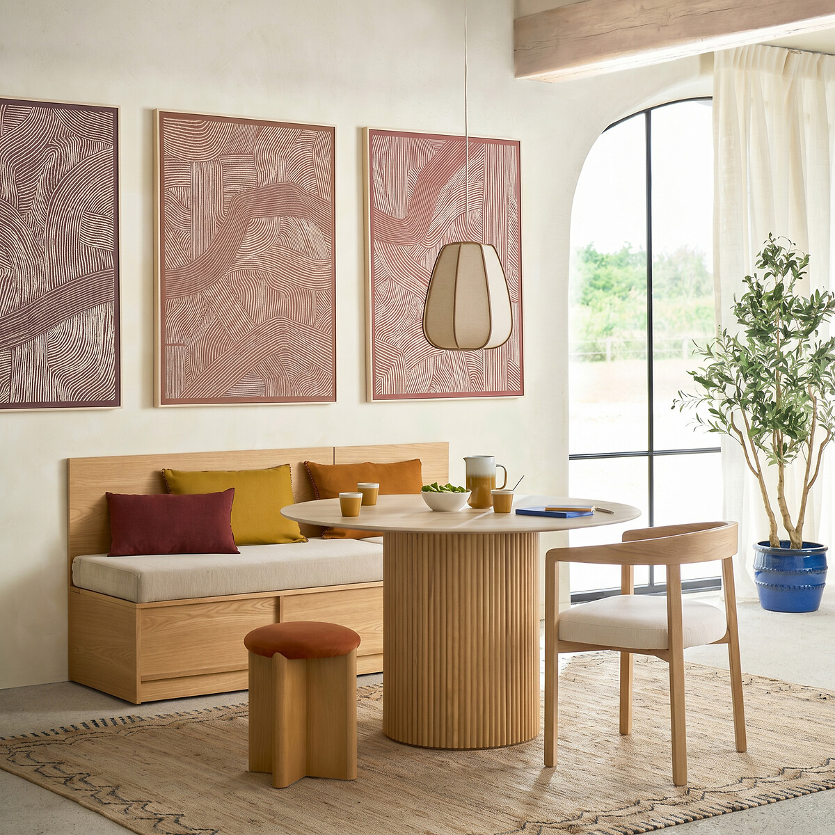 Silla de comedor con reposabrazos, HERMAN crudo, LA REDOUTE INTERIEURS
