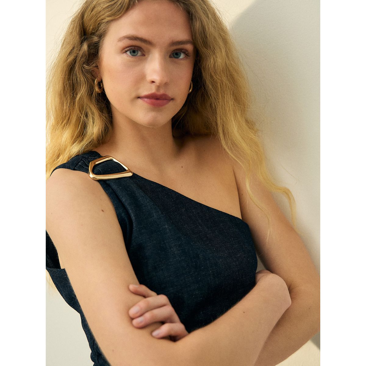 Haut asymétrique en denim n. premium bleu indigo, NEXT