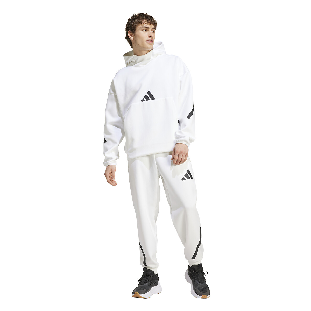 Sweat à capuche avec patch logo en silicone blanc, ADIDAS SPORTSWEAR