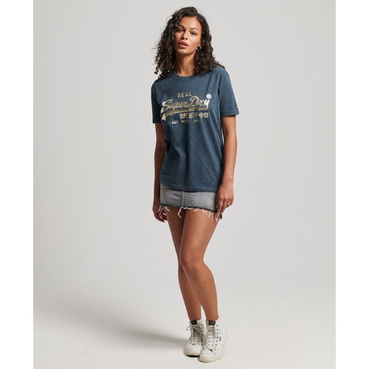 T-shirt fantaisie Vintage Logo bleu encre, SUPERDRY