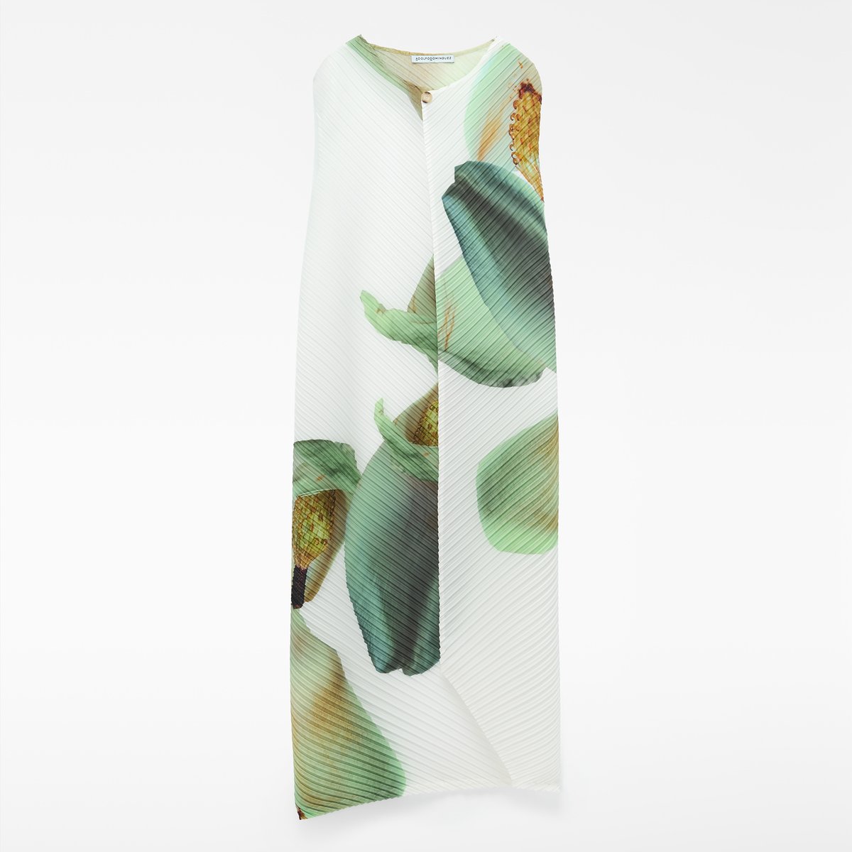 Robe à devant croisé et coupe ballon imprimé fleurs, ADOLFO DOMINGUEZ