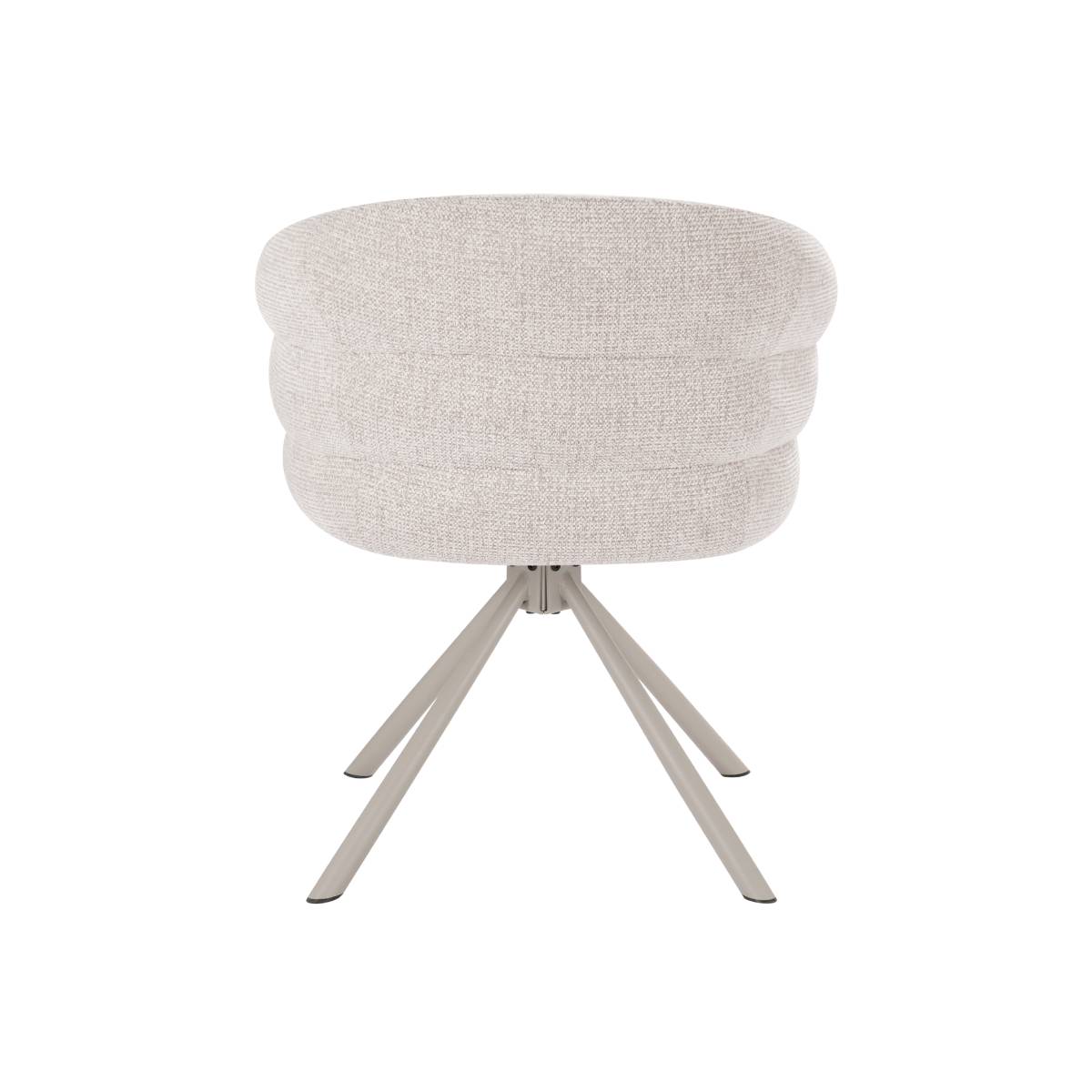 Chaise tissu pieds métal FLORINE blanc, MADE IN MEUBLES
