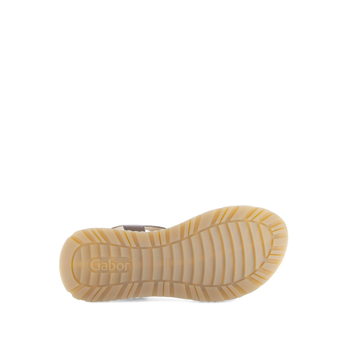 Sandales en cuir lisse à talon compensé beige, GABOR