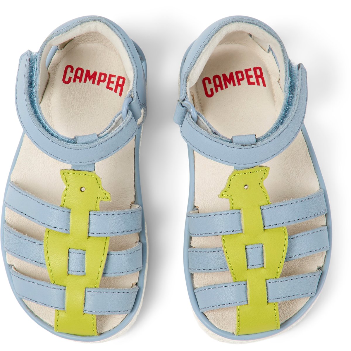 Sandales Miko cuir bleu clair, CAMPER