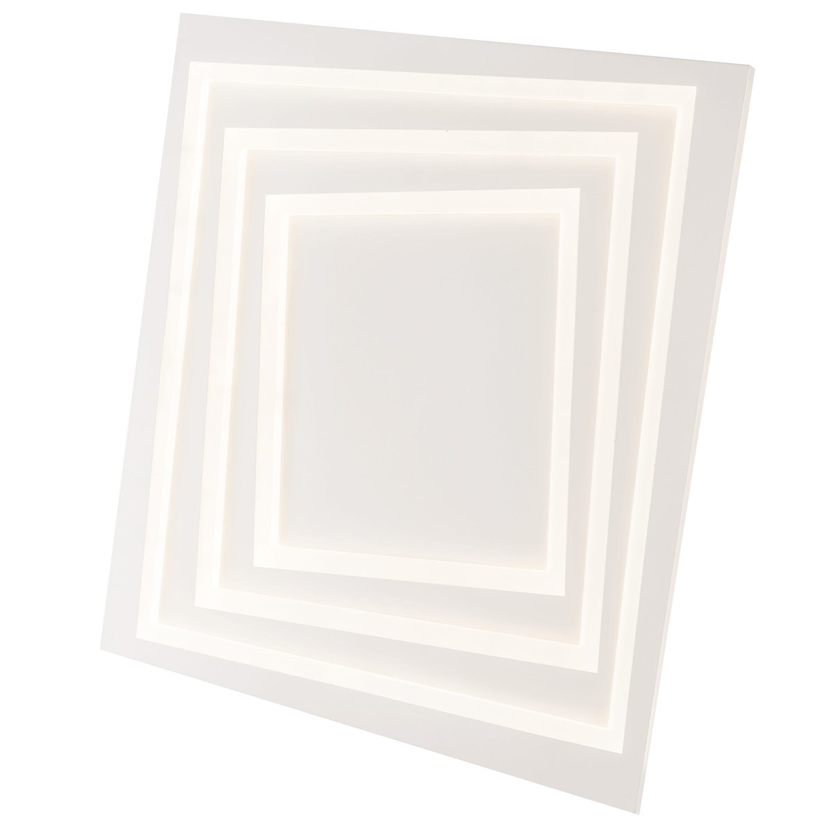Plafonnier LED design carré, KUNDILI blanc, INSPIRE