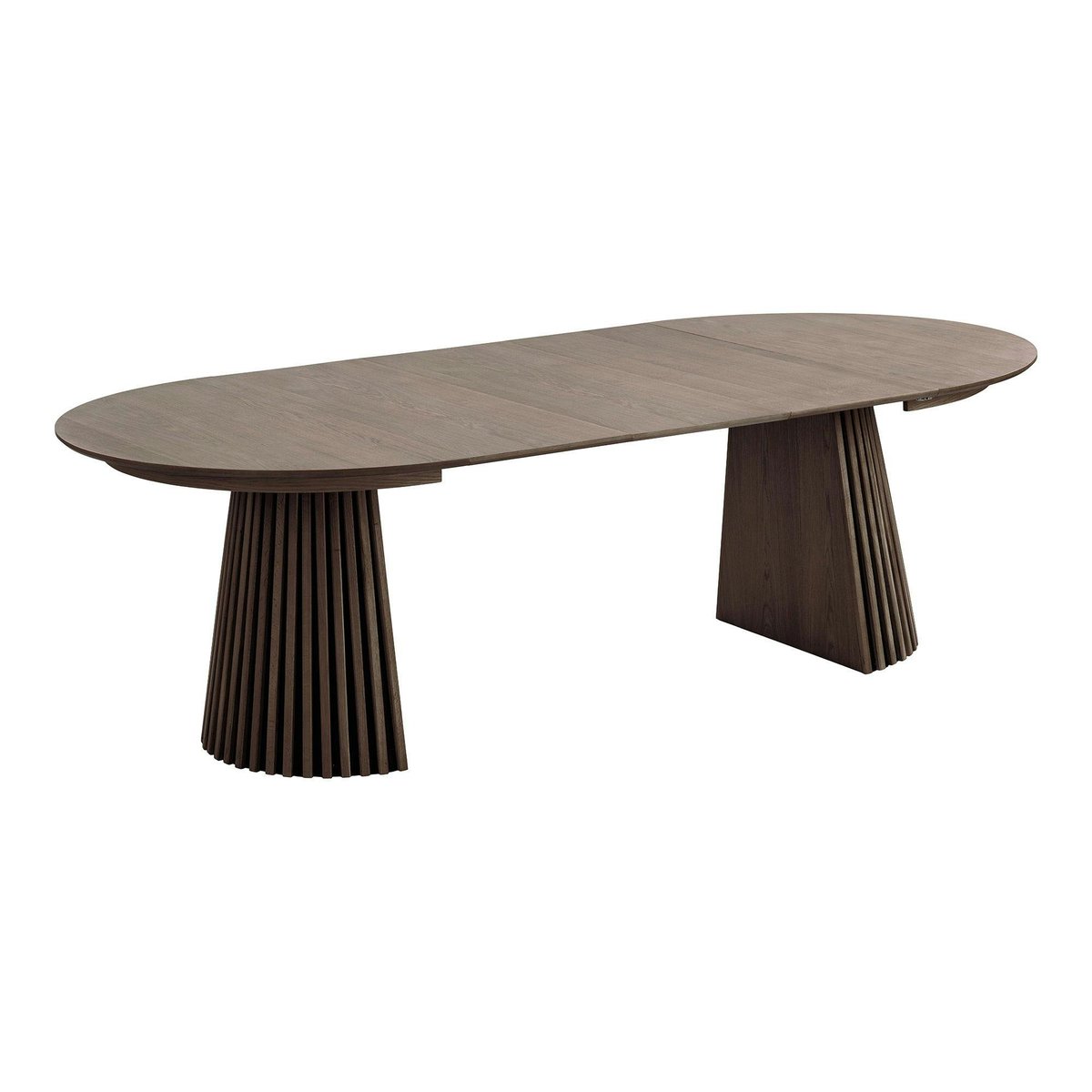 Table ronde extensible avec pied baguette AMSTERDAM chêne brun (10 places), PIER IMPORT