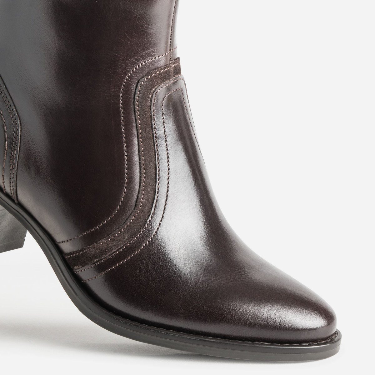 Boots À Talon en cuir NICOLE chocolat, ERAM