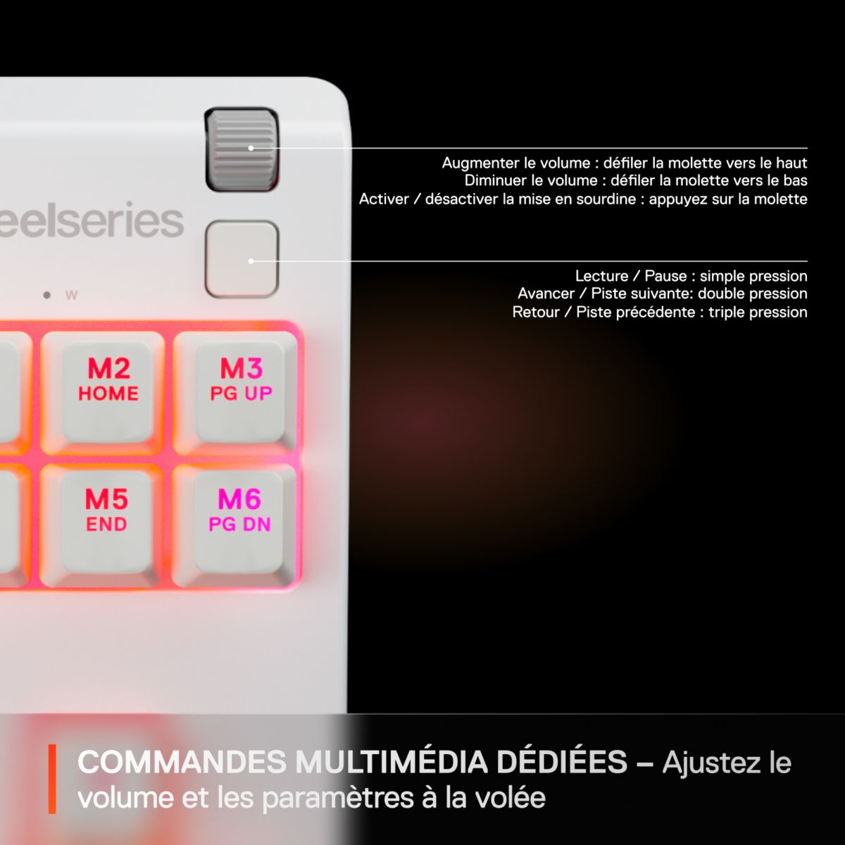 Clavier gamer Apex 3 TKL Blanc couleur unique, STEELSERIES