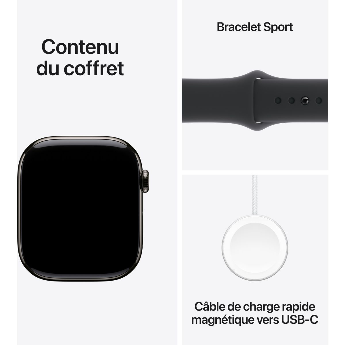 Montre connectée Serie 10 46mm Titane Ardoise M/L Cell noir, APPLE