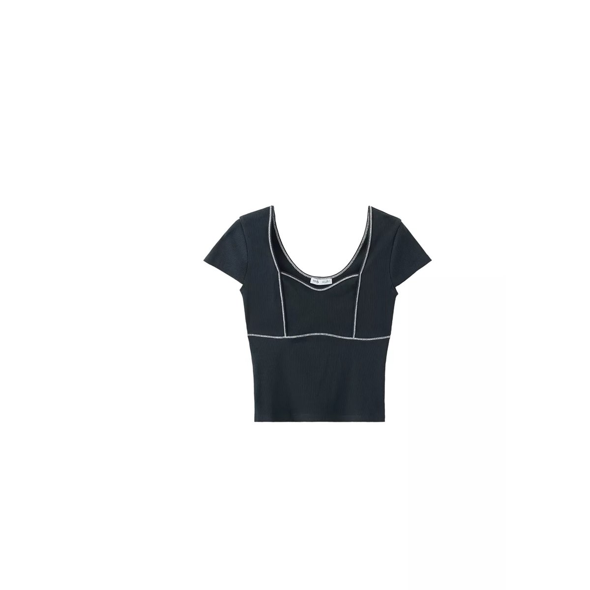 T-shirt détail couture bleu marine, MANGO TEEN
