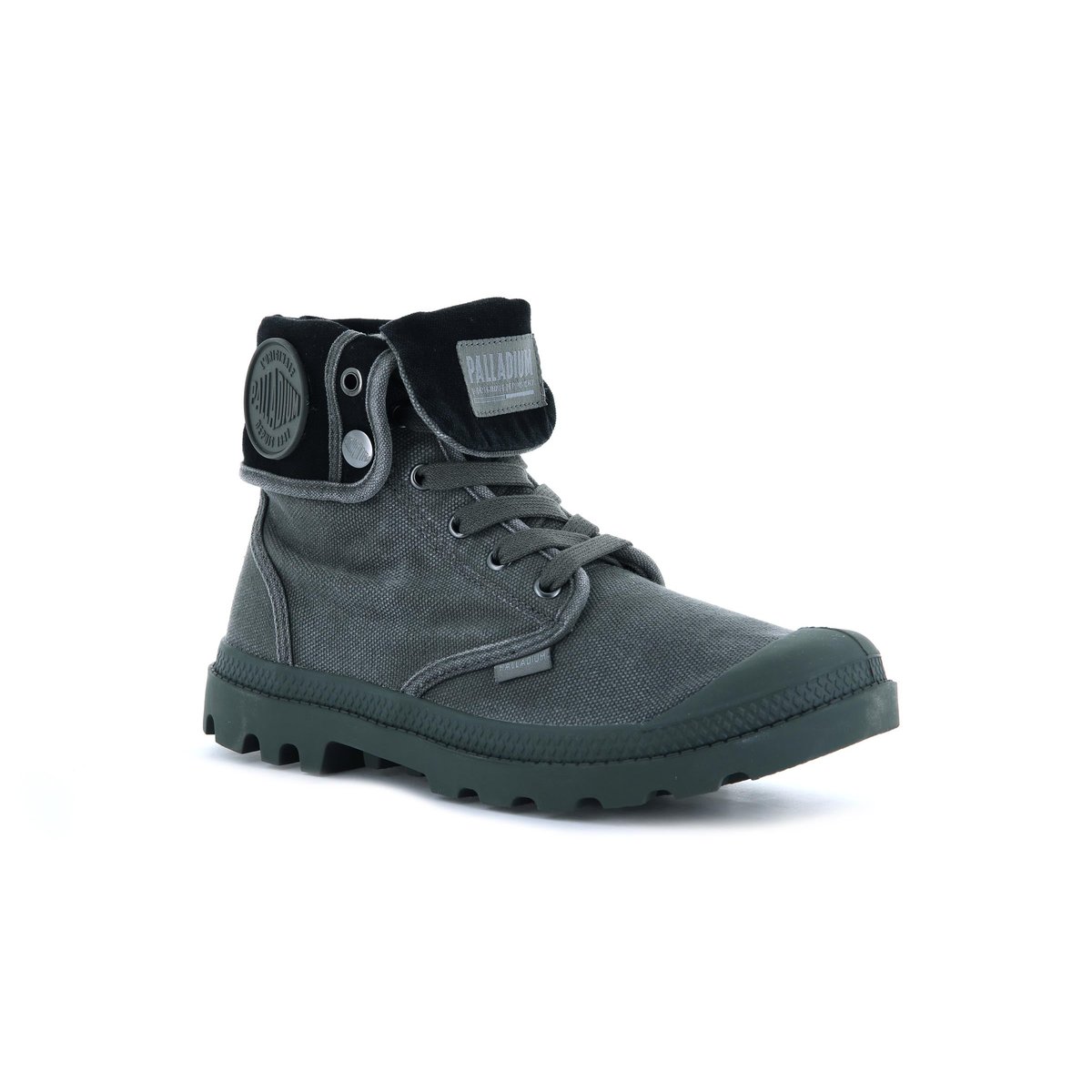 Baskets montantes à revers Baggy gris-anthracite, PALLADIUM