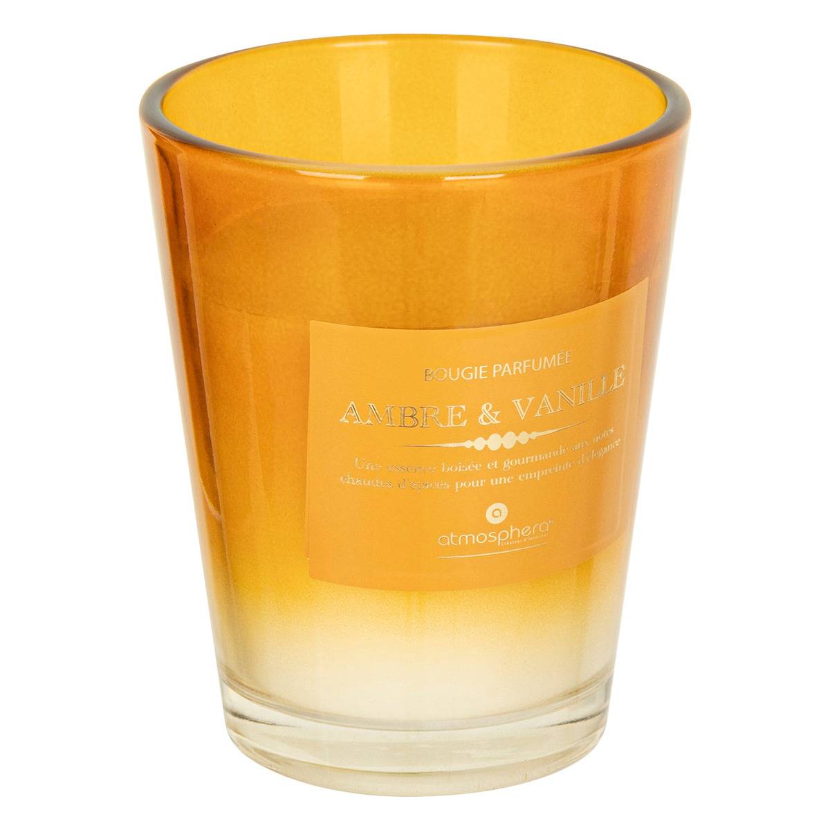 Bougie parfumée pot en verre ALMA vanille et ambre, ATMOSPHERA