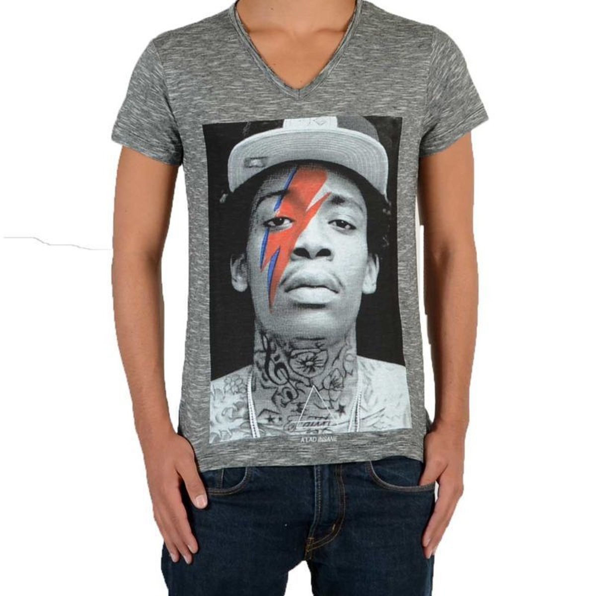 Tee Shirt Wizka SS Wiz Khalifa Mixte gris, LITTLE ELEVENPARIS