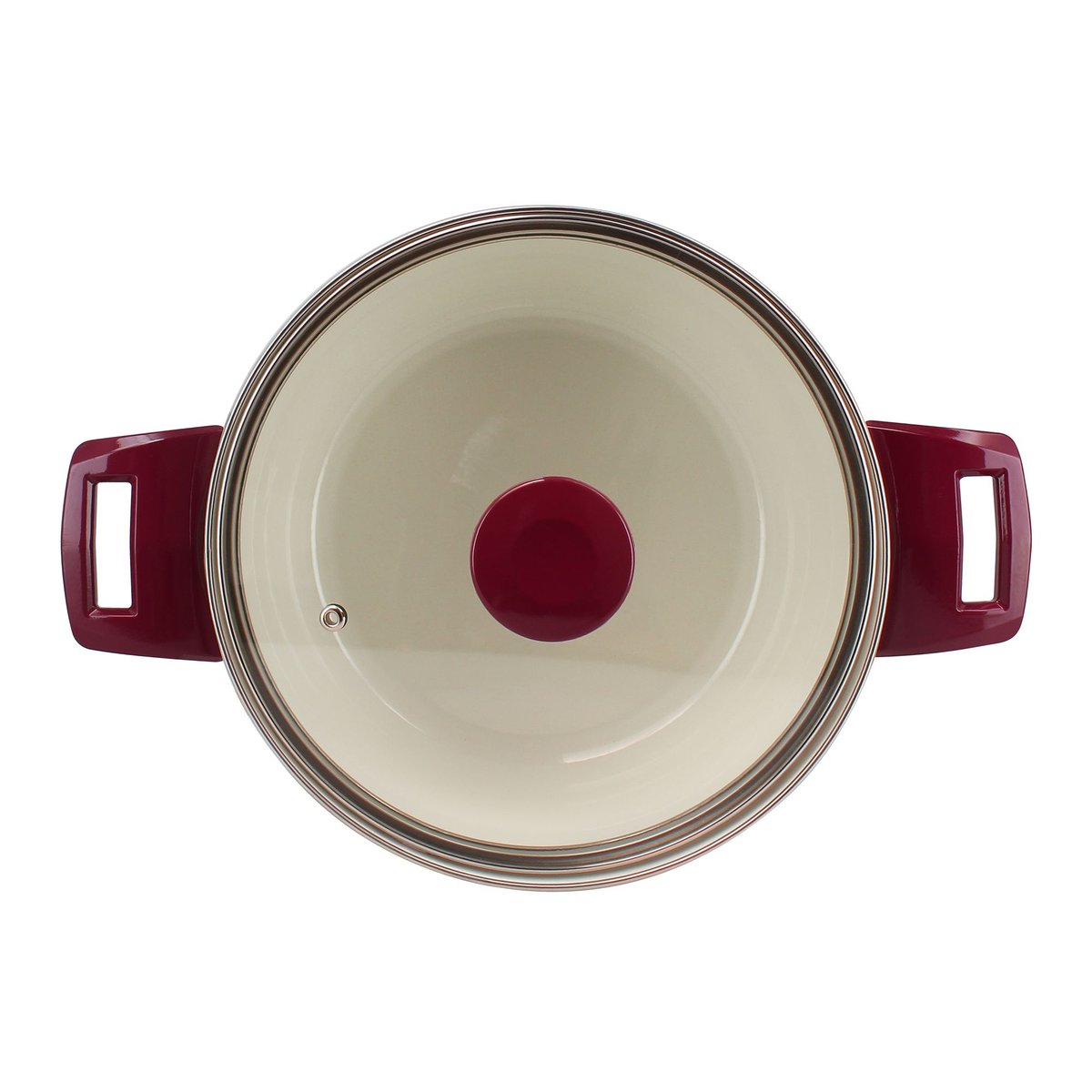 Friteuse en acier émaillé 24cm, GALLINA beige et rouge, MENASTYL