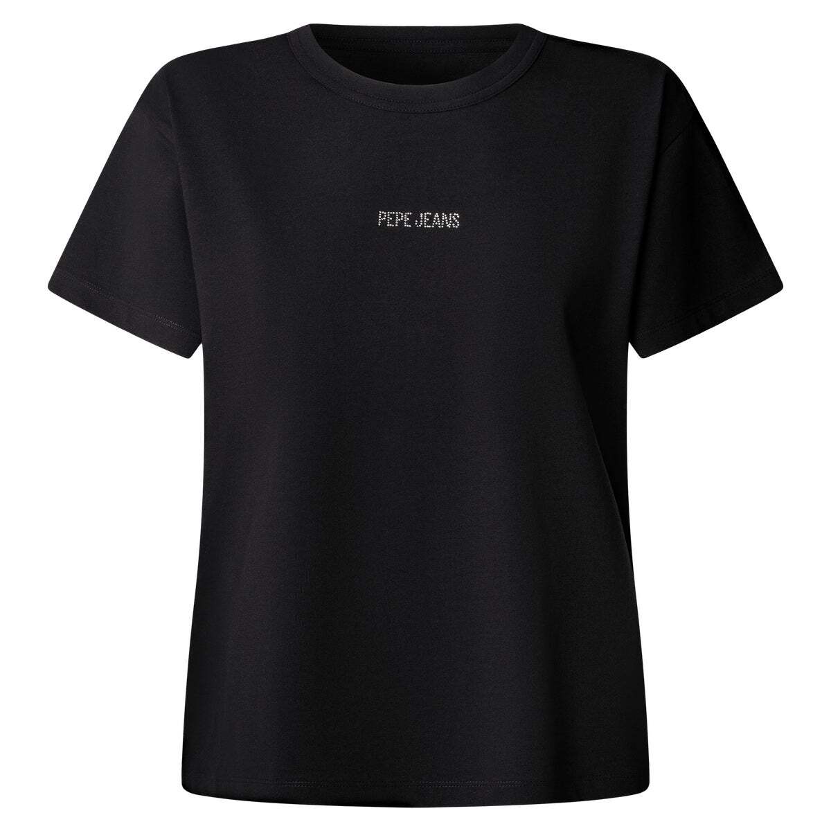 T-Shirt Logo En Strass noir, PEPE JEANS
