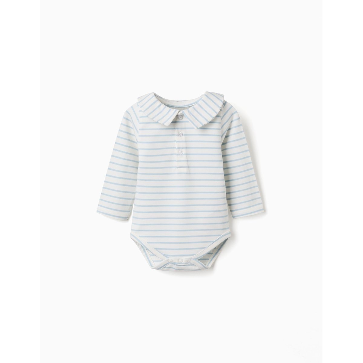 Body polo à manches longues et rayures beige clair, ZIPPY