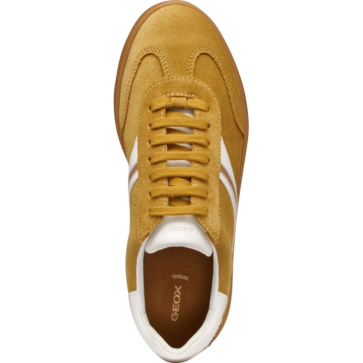 Baskets respirantes en cuir Meleda jaune/blanc, GEOX