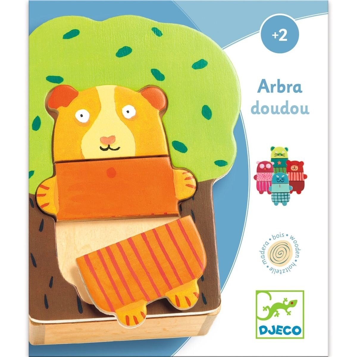 Puzzle bois Arbra doudou multicolore, DJECO
