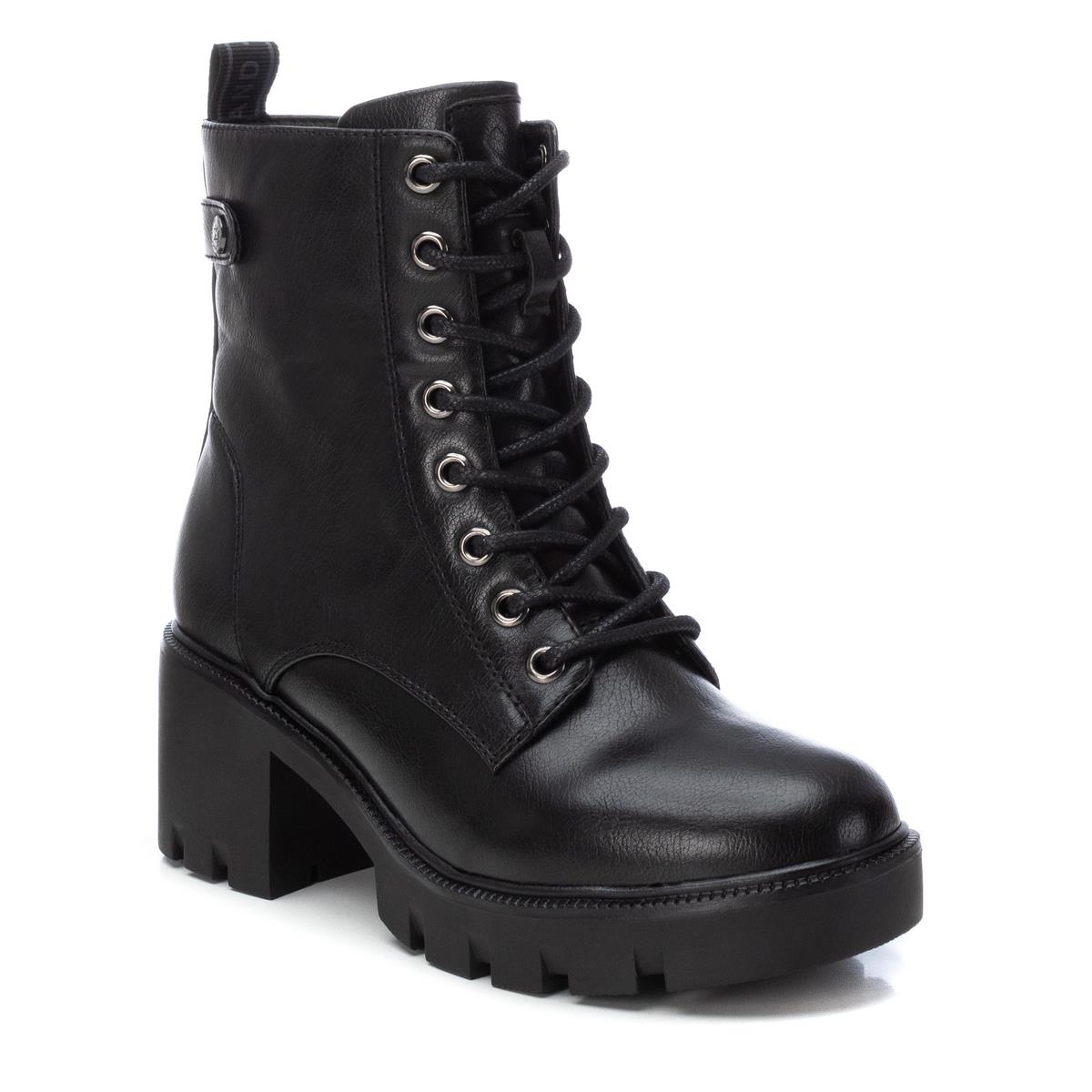 Bottine Militaire Talon Décontractée Fermeture éclair noir, XTI
