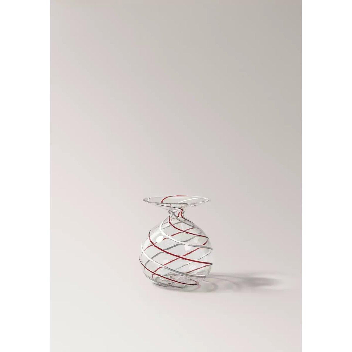 Petit vase en verre à rayures rouge, MANGO HOME