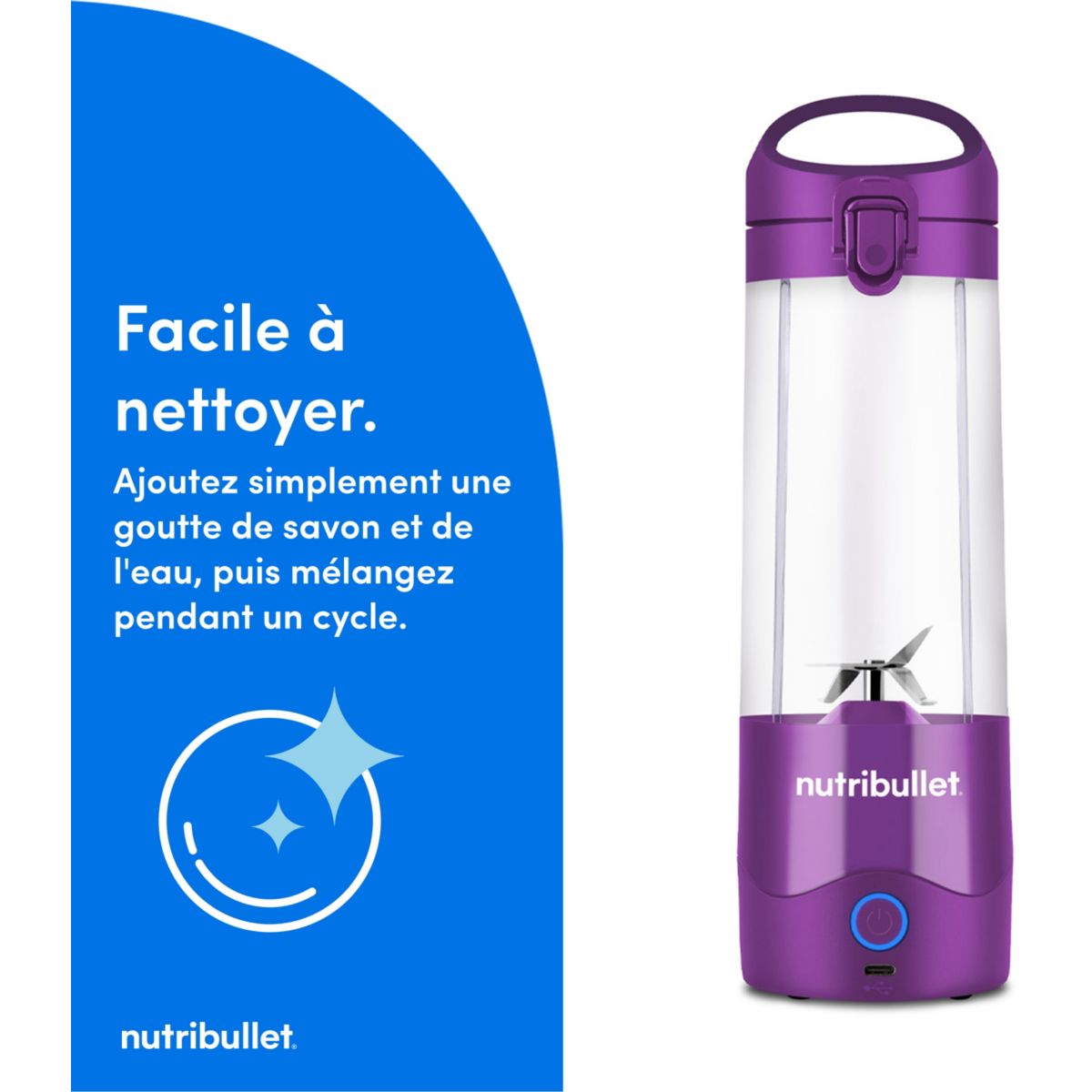 Blender Portable NBP003PU  violet couleur unique, NUTRIBULLET