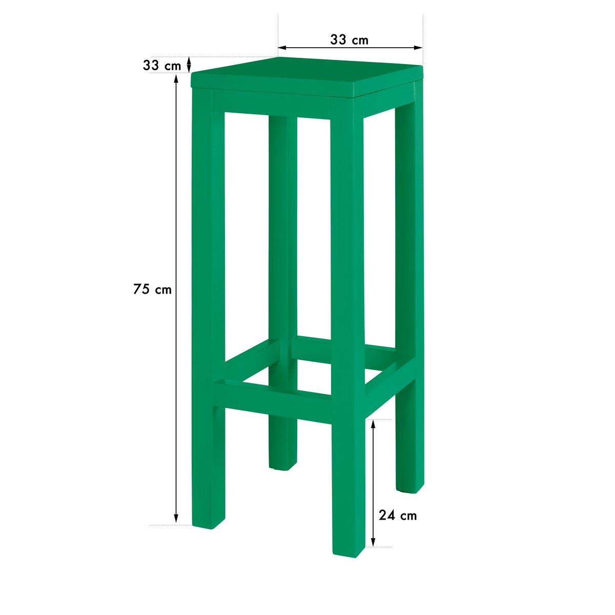 Tabouret laqué AXEL vert émeraude, REALLY NICE THINGS