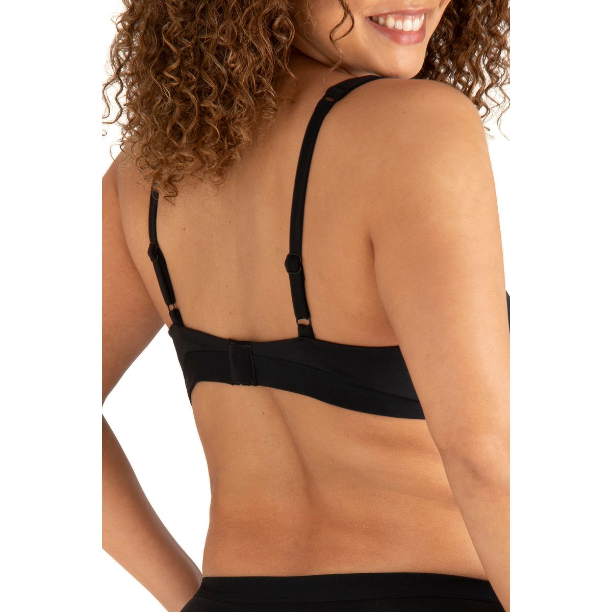 Soutien-gorge sans armatures TULLE DESIGN COTON noir, WELL