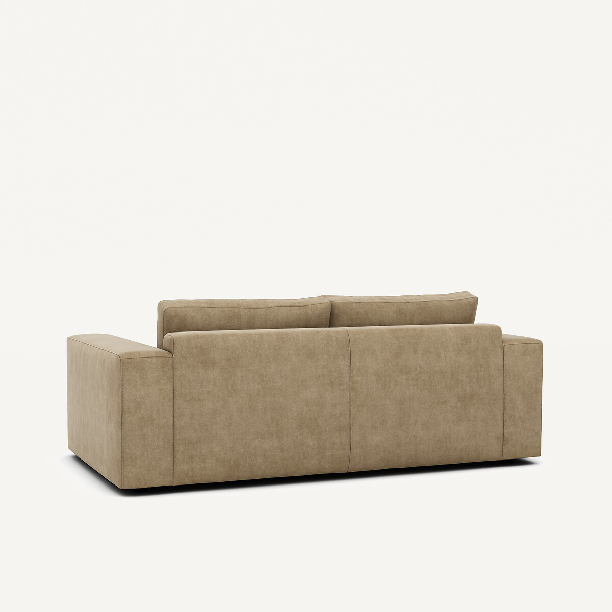 Canapé 3 places compact en velours stonewashed, SKANDER gris shiitaké, AM.PM